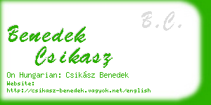 benedek csikasz business card