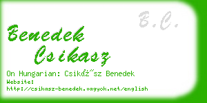 benedek csikasz business card